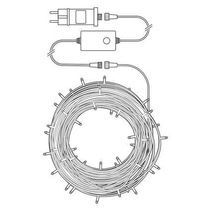 Guirlande de Noël LED RVB pour extérieur 48xLED 13,8m IP65 Wi-Fi Tuya