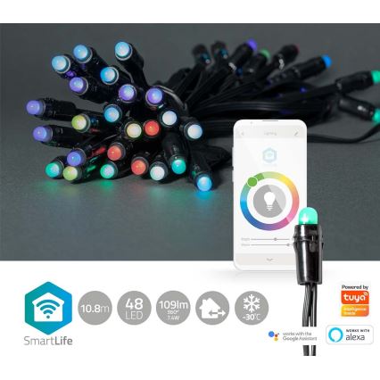 Guirlande de Noël LED RVB pour extérieur 48xLED 13,8m IP65 Wi-Fi Tuya