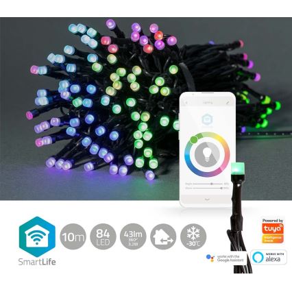Guirlande LED RGB extérieure 84 LED / 8 fonctions, 13 m, IP65, Wi‑Fi Tuya