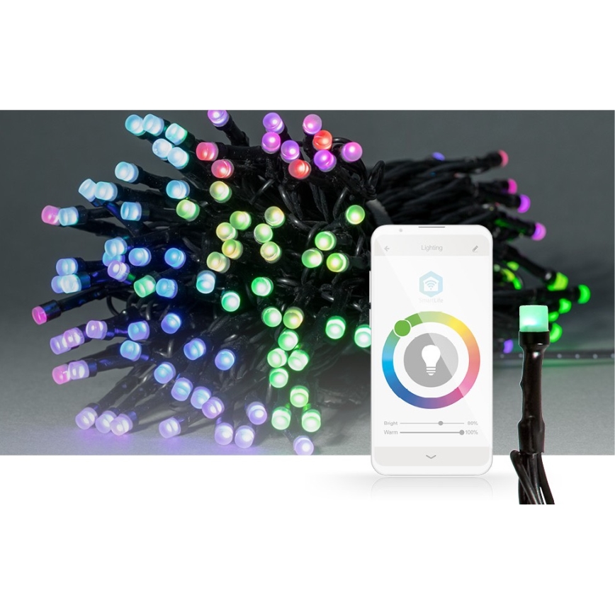 Guirlande LED RGB extérieure 84 LED / 8 fonctions, 13 m, IP65, Wi‑Fi Tuya