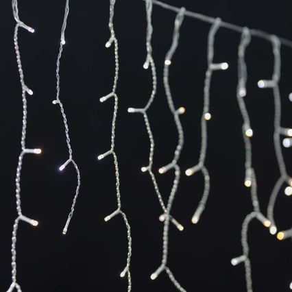 Rideau de Noël LED 240xLED/8 fonctions 8m IP65 Wi-Fi Tuya blanc froid