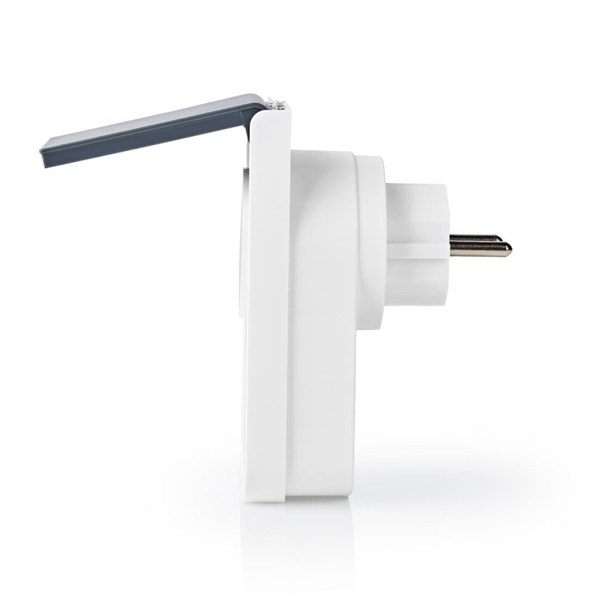 Nedis WIFIPO120FWT - Prise connectée extérieur 3680W/230V/Type F/16A Wi-Fi IP44