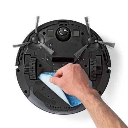 Aspirateur robot connecté avec une serpillère 28W/2500 mAh Wi-Fi noir + Télécommande