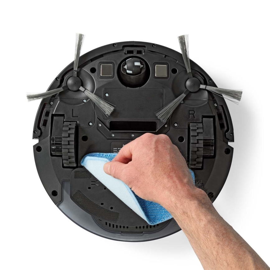 Aspirateur robot connecté avec une serpillère 28W/2500 mAh Wi-Fi noir + Télécommande