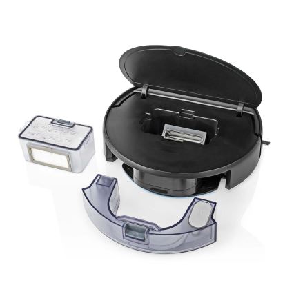 Aspirateur robot connecté avec une serpillère 28W/2500 mAh Wi-Fi noir + Télécommande