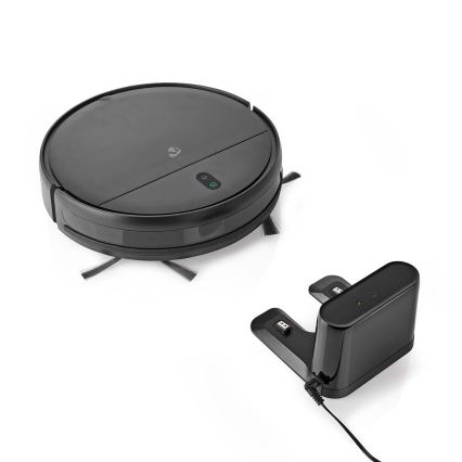 Aspirateur robot connecté avec une serpillère 28W/2500 mAh Wi-Fi noir + Télécommande