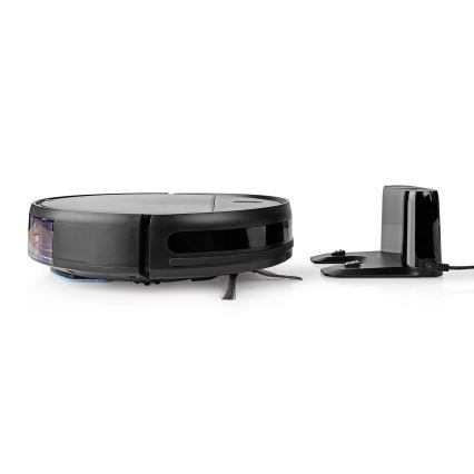 Aspirateur robot connecté avec une serpillère 28W/2500 mAh Wi-Fi noir + Télécommande