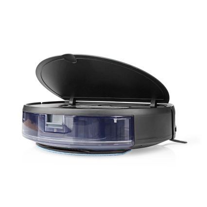 Aspirateur robot connecté avec une serpillère 28W/2500 mAh Wi-Fi noir + Télécommande