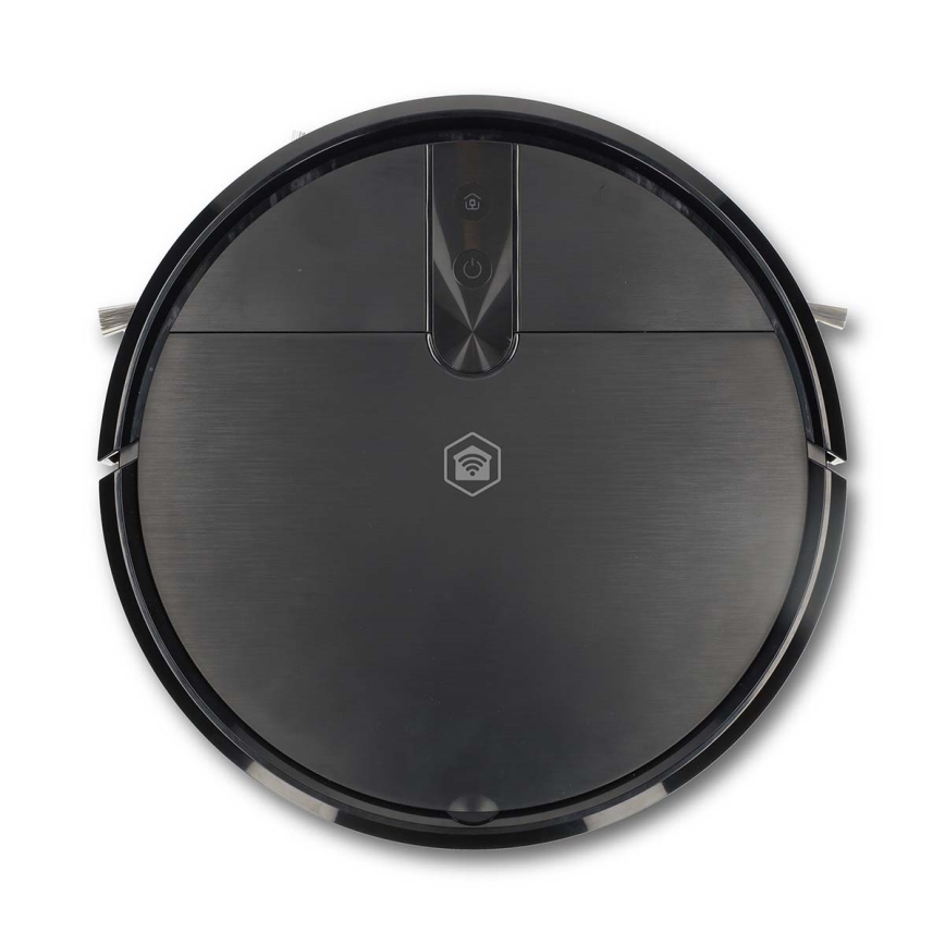 Aspirateur robot intelligent 2-en-1 (aspiration et lavage) SmartLife 2600 mAh Wi‑Fi compatible Tuya noir + télécommande