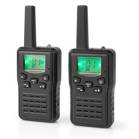 Nedis WLTK1010BK - LOT 2x Talkie-walkie rechargeable avec lumière