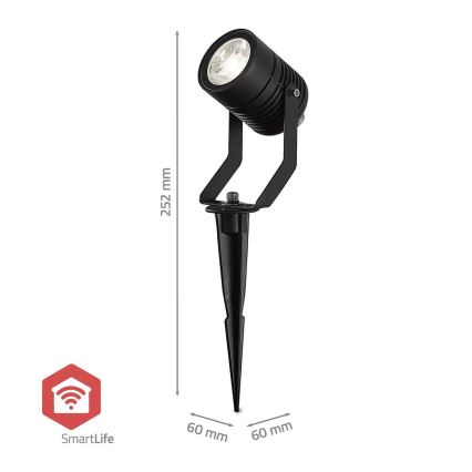 Lot 3x lampes d'extérieur LED RGBW dimmables SmartLife LED/3W/230V IP65 Wi-Fi Tuya noires