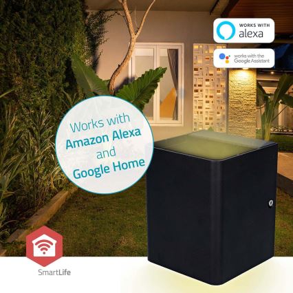 Applique murale d'extérieur LED RGBW dimmable SmartLife LED/12W/230V IP65 Wi-Fi Tuya noir