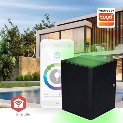 Applique murale d'extérieur LED RGBW dimmable SmartLife LED/12W/230V IP65 Wi-Fi Tuya noir