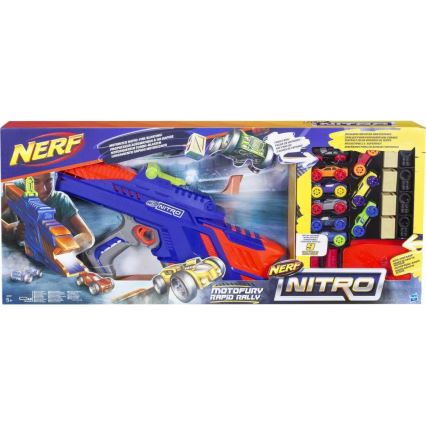 Nerf - Pistolet pour enfants Nitro MotoFury Rapid Rally + 9 voitures