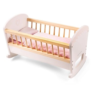 New Classic Toys - Lit en bois pour poupées rose