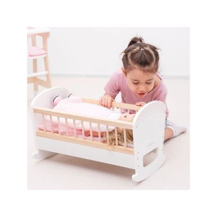 New Classic Toys - Lit en bois pour poupées rose