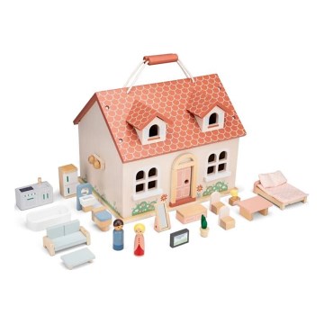 New Classic Toys - Maison de poupée en bois rouge