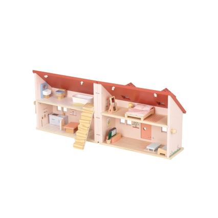 New Classic Toys - Maison de poupée en bois rouge