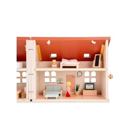 New Classic Toys - Maison de poupée en bois rouge