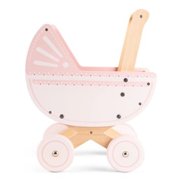 New Classic Toys - Poussette en bois pour poupée rose