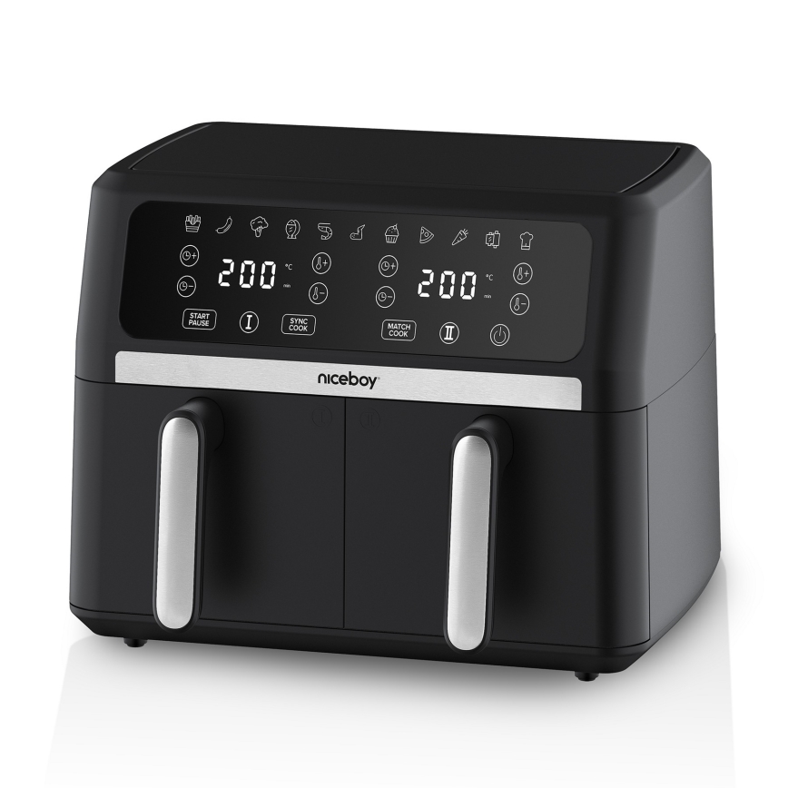 Niceboy AirFryer DUO - Friteuse à air double 9 L 2400 W/230 V