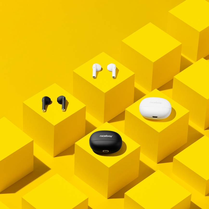 Niceboy Beans 4 - Écouteurs sans fil 300 mAh + 2x 35 mAh IPX4 blanc