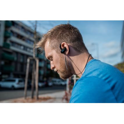 Niceboy HIVE sport 2 - Écouteurs de sport avec microphone intégré, résistance IPX5, noirs