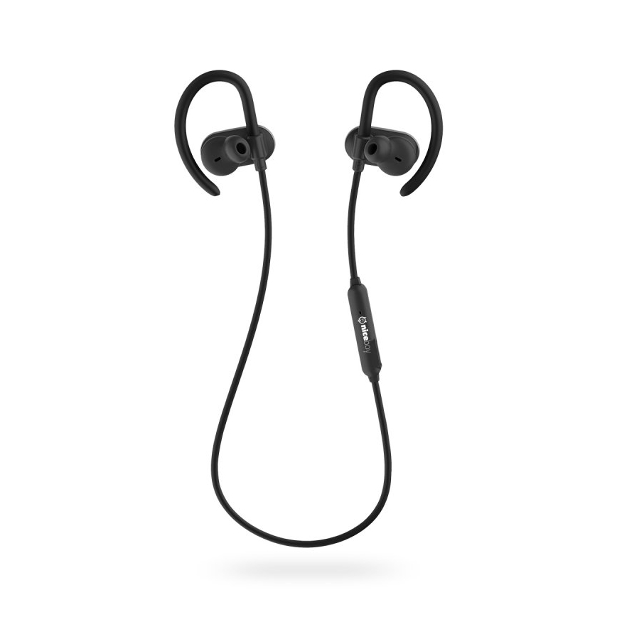 Niceboy HIVE sport 2 - Écouteurs de sport avec microphone intégré, résistance IPX5, noirs