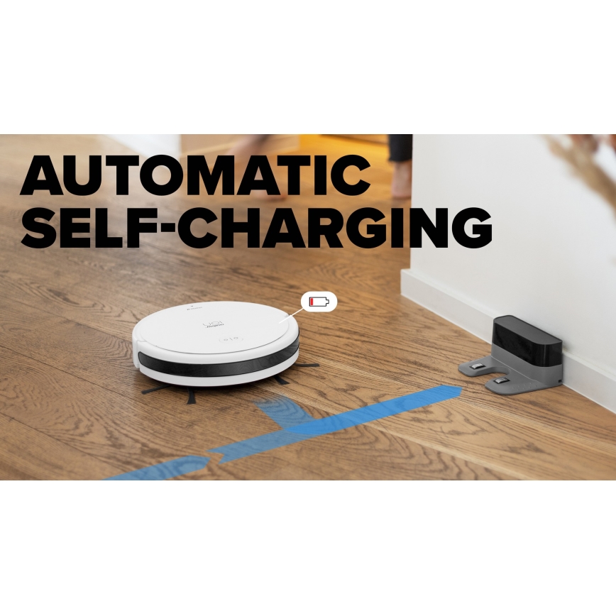 Niceboy ION Charles i6 - Aspirateur robot intelligent 2 en 1 2600 mAh Wi-Fi blanc