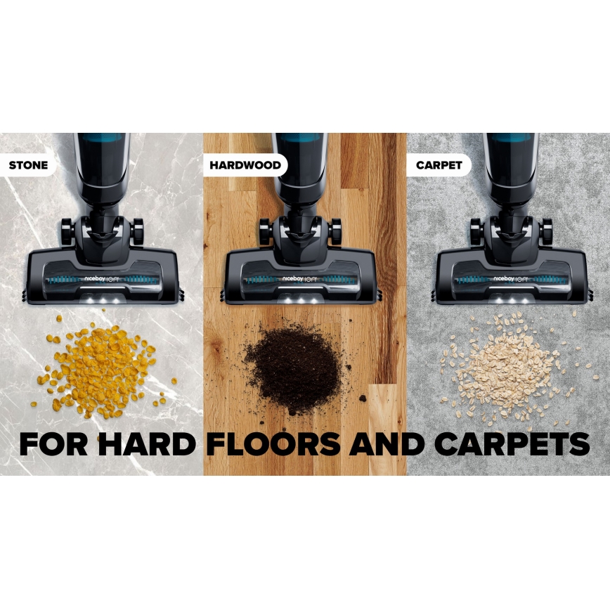 Niceboy ION Hurricane F7 - Aspirateur balai sans fil 3 en 1 150W/2200 mAh noir