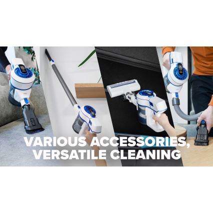 Niceboy ION Hurricane H5 - Aspirateur balai sans fil 2 en 1 150W/2200 mAh blanc/bleu