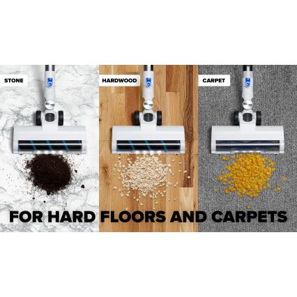 Niceboy ION Hurricane H5 - Aspirateur balai sans fil 2 en 1 150W/2200 mAh blanc/bleu