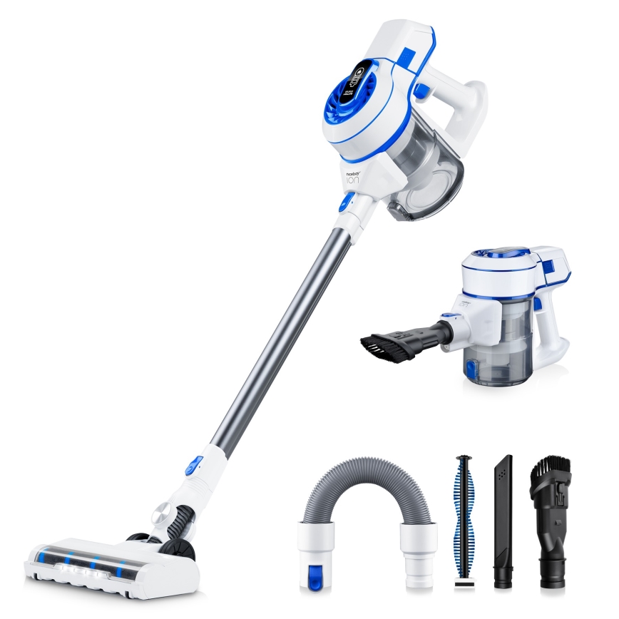 Niceboy ION Hurricane H5 - Aspirateur balai sans fil 2 en 1 150W/2200 mAh blanc/bleu