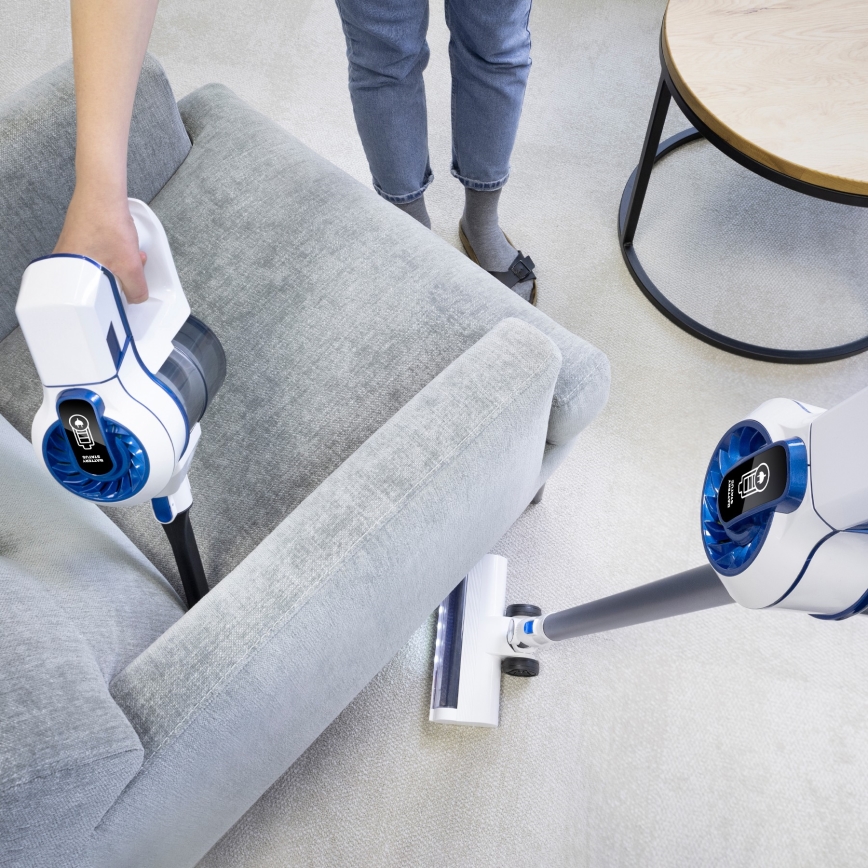Niceboy ION Hurricane H5 - Aspirateur-balai sans fil 2en1 150W/2200 mAh blanc/bleu
