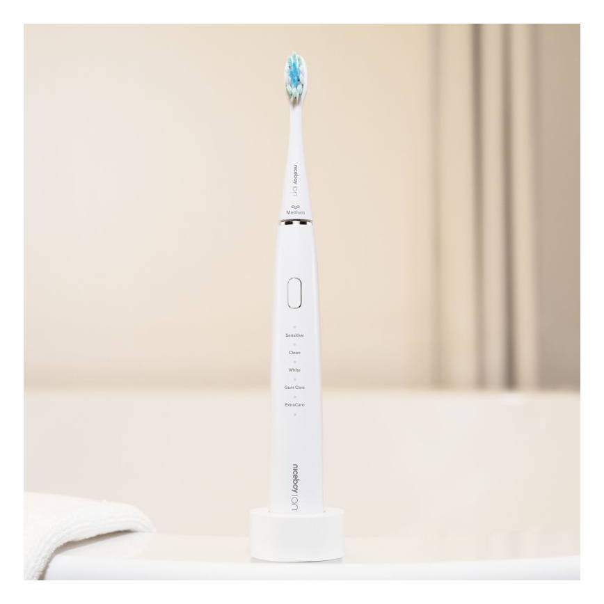 Niceboy ION Sonic - Brosse à dents sonique 800 mAh IPX7 blanc