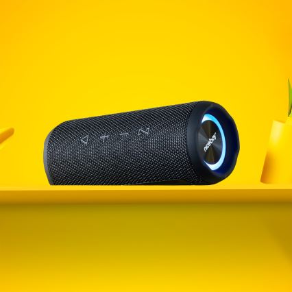 Niceboy Nexus - Enceinte sans fil LED avec microphone 26W/4000 mAh IPX6 noir