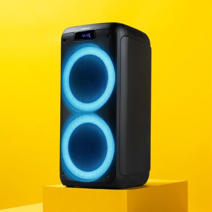 Niceboy PARTY Boss 2 - Enceinte sans fil LED avec un micro et batterie portative fonction 200W/4500 mAh + Télécommande