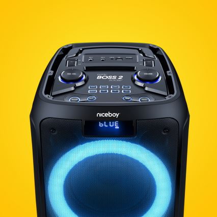 Niceboy PARTY Boss 2 - Enceinte sans fil LED avec un micro et batterie portative fonction 200W/4500 mAh + Télécommande