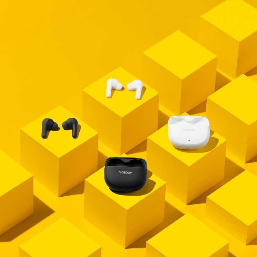 Niceboy Pins 4 - Écouteurs sans fil avec ANC 400 mAh + 2x 50 mAh IPX4 noir