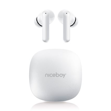 Niceboy Pins 4 PRO - Écouteurs sans fil avec ANC 380 mAh + 2x 35 mAh IP54 blanc