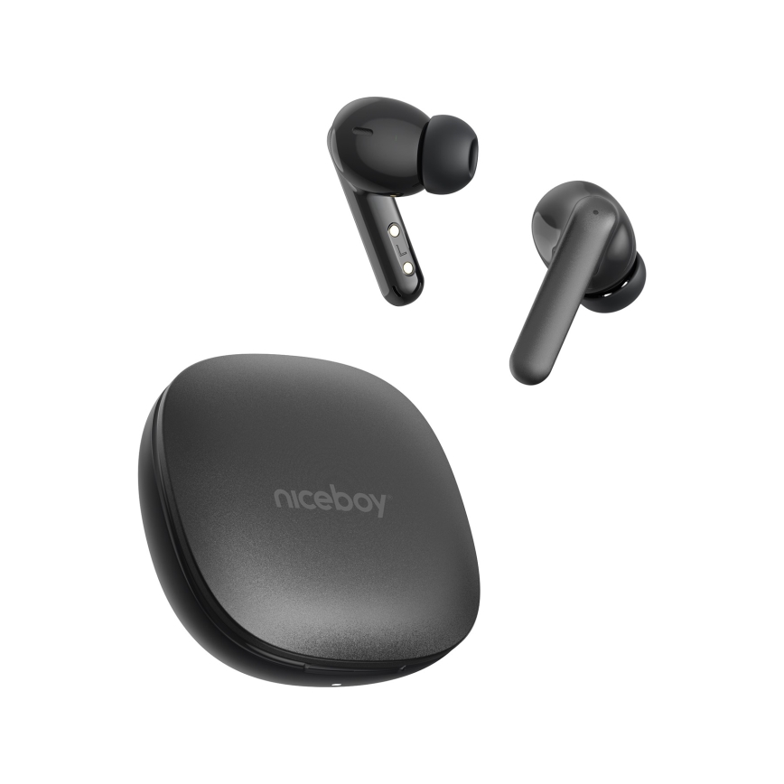 Niceboy Pins 4 PRO - Écouteurs sans fil avec ANC 380 mAh + 2x 35 mAh IP54 noir