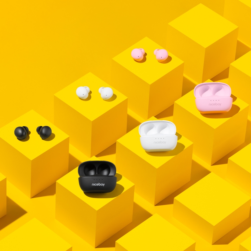 Niceboy Podsie 4 POP - Écouteurs sans fil 400 mAh + 2 × 40 mAh IPX4 rose