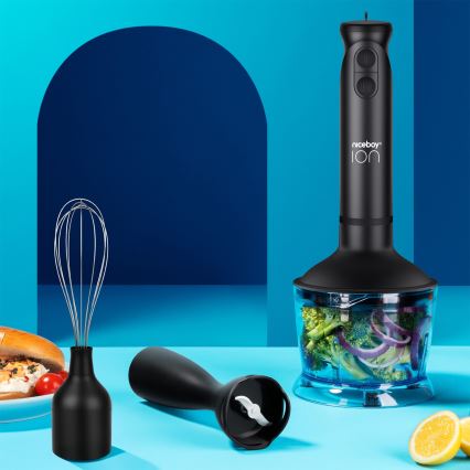 Niceboy Twister T1 Set - Mixeur plongeant avec accessoires, 500W/230V, noir