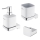 NIMCO MA lot-31K-26 - Distributeur mural de savon, support pour brosse à dents et crochet mural MAYA 320 mm blanc/chrome brillant