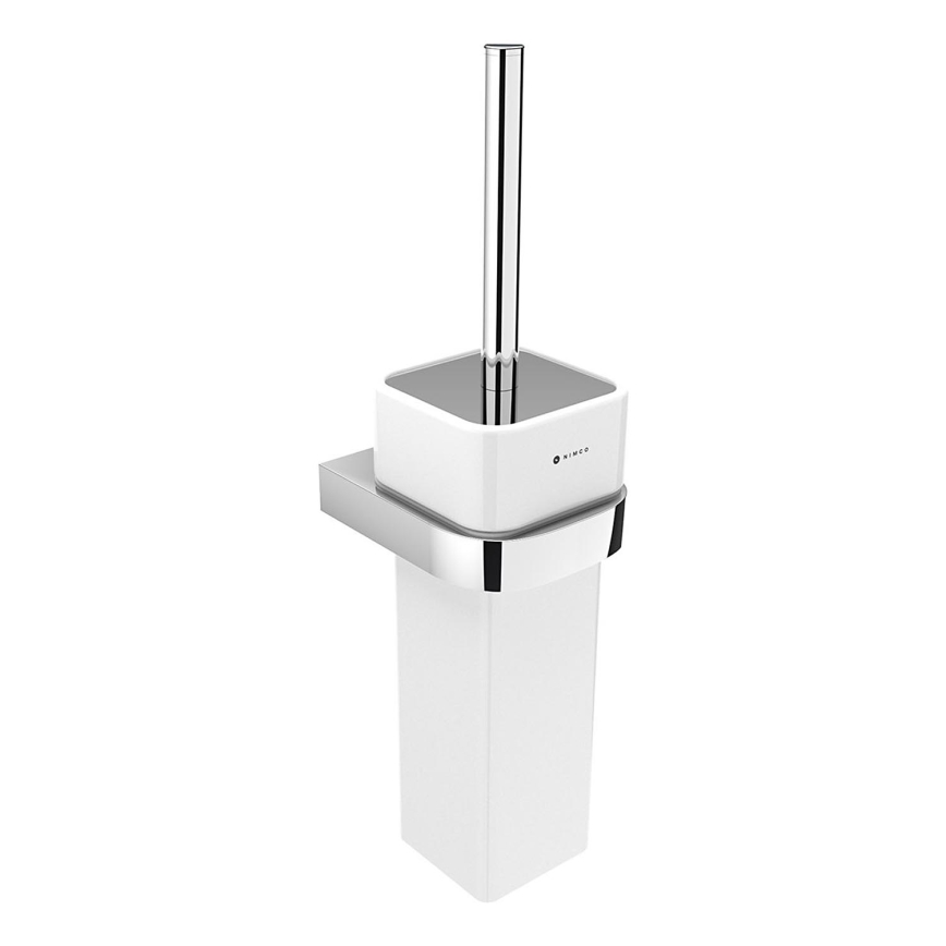 NIMCO NK 30094K-26 - Brosse de toilette à fixation murale NIKAU blanc/chrome brillant