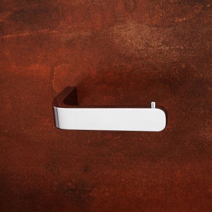 NIMCO NK lot-94KN-26 - Brosse de toilette à fixation murale et porte-papier hygiénique NIKAU blanc/chrome brillant