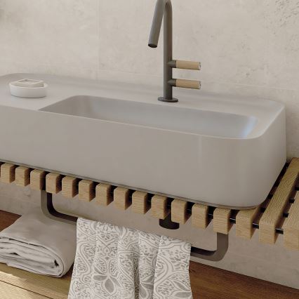 NIMCO NKC 30035-90 - Porte-serviettes mural NIKAU 39 cm mat noir