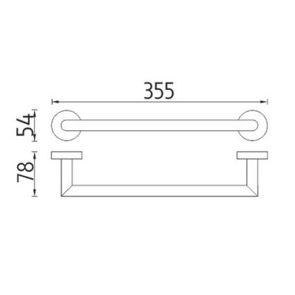 NIMCO UN 13035A-26 - Porte-serviettes mural UNIX 36 cm chrome brillant