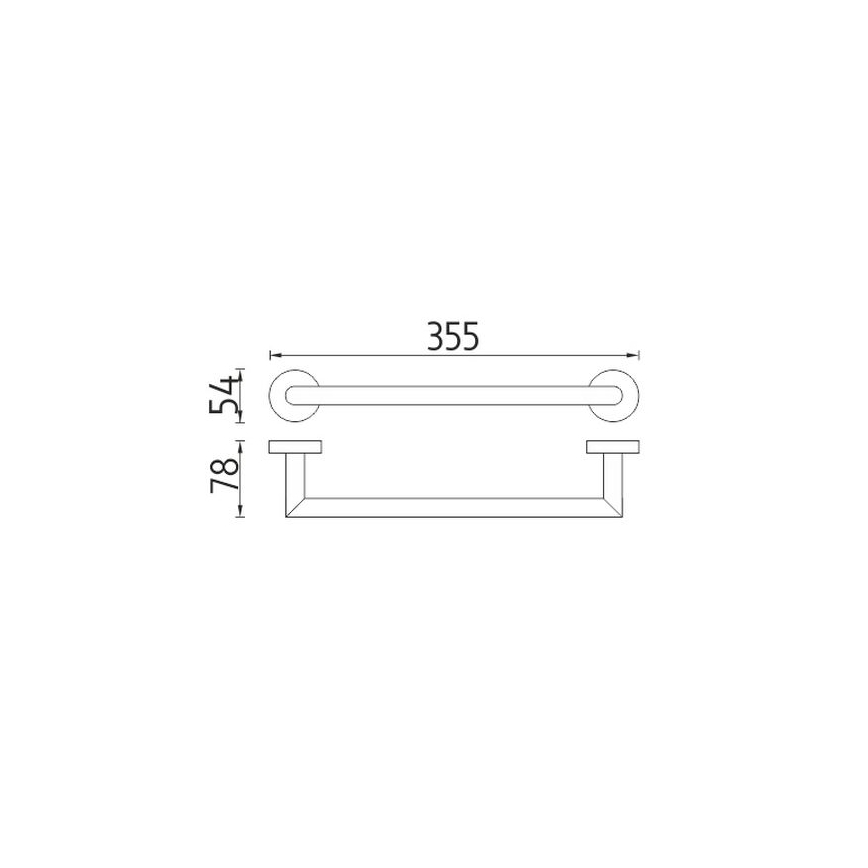 NIMCO UN 13035A-26 - Porte-serviettes mural UNIX 36 cm chrome brillant