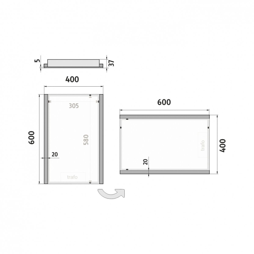 NIMCO ZP 11000 - Miroir LED rétroéclairé pour salle de bains LED/18W/230V 6500K 60x40 cm IP44